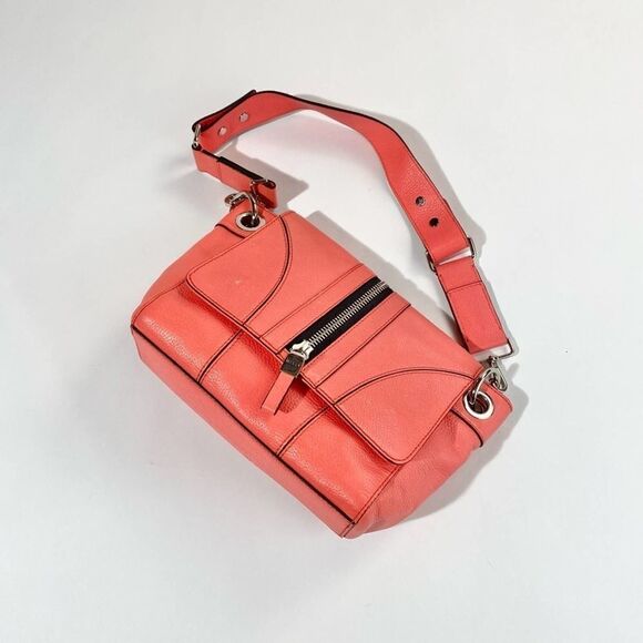 Milly coral leather statement zipper shoulder bag - Picture 2 of 16